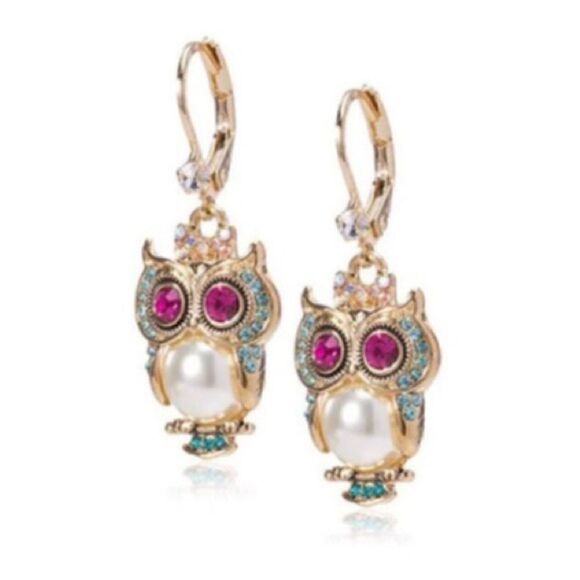 🦉 Betsey Johnson owl dangle earrings 🦉 - Picture 2 of 3